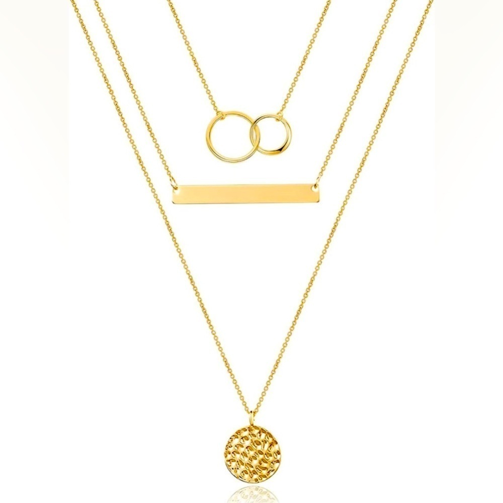 Women’s Necklace 14K Gold Plated 3 Piece Women’s Choker Necklace for Women Gold